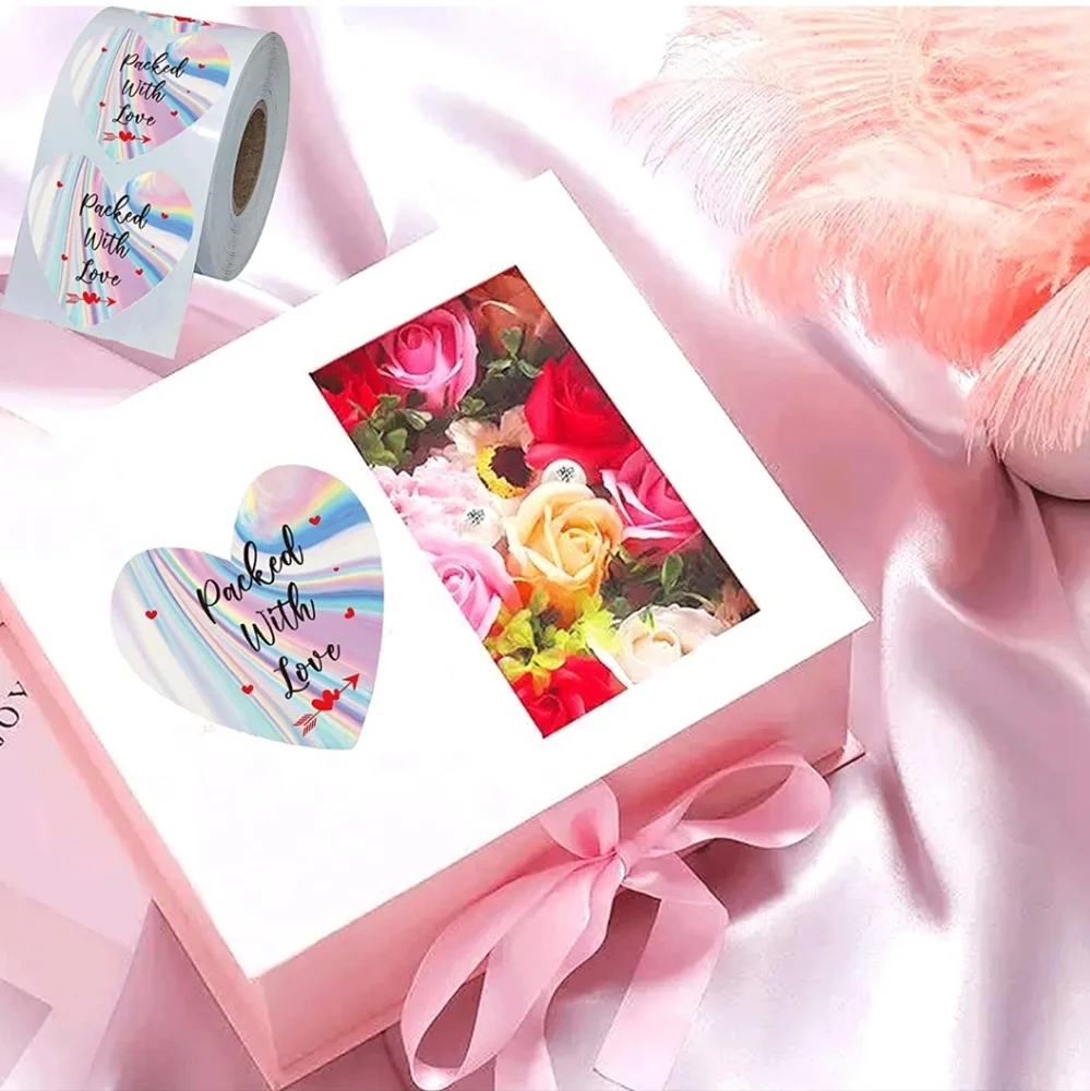 50 ct  Packed with Love Stickers are 1.5 inch in diameter